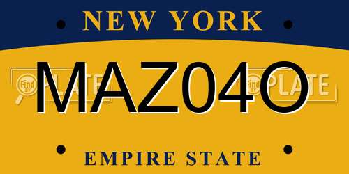 MAZ04O New York License Plate