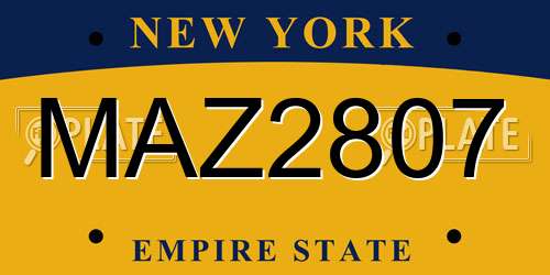 MAZ2807 New York License Plate