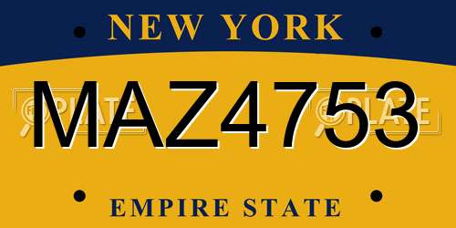 MAZ4753 New York License Plate