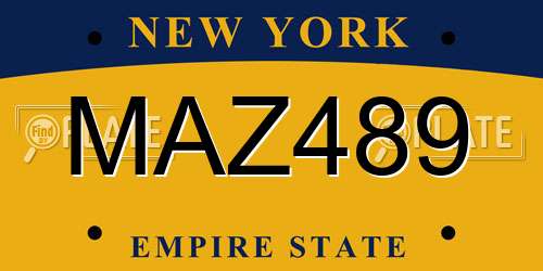 MAZ489 New York License Plate