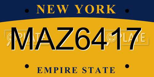 MAZ6417 New York License Plate