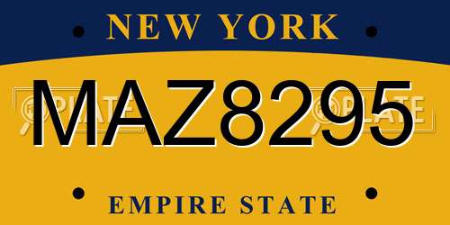 MAZ8295 New York License Plate