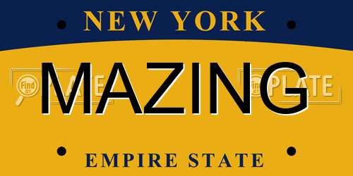 MAZING New York License Plate