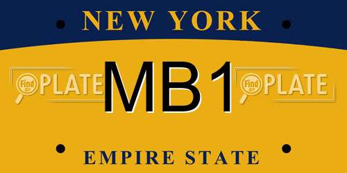 MB1 New York License Plate