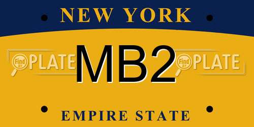 MB2 New York License Plate