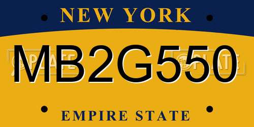 MB2G550 New York License Plate