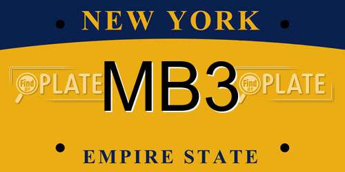 MB3 New York License Plate
