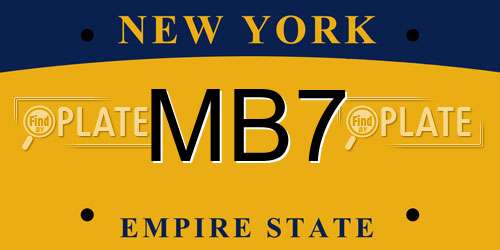 MB7 New York License Plate