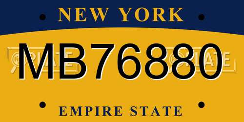MB76880 New York License Plate