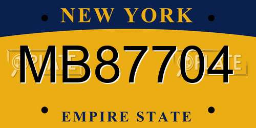 MB87704 New York License Plate