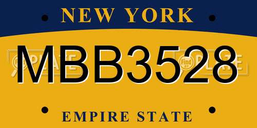 MBB3528 New York License Plate