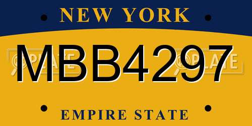 MBB4297 New York License Plate