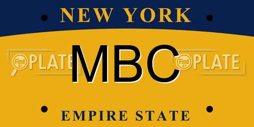 MBC New York License Plate
