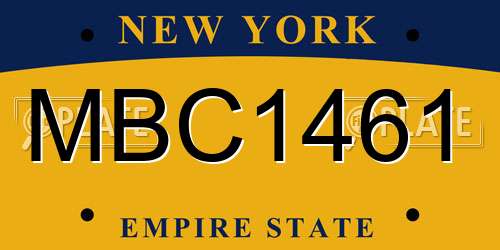 MBC1461 New York License Plate