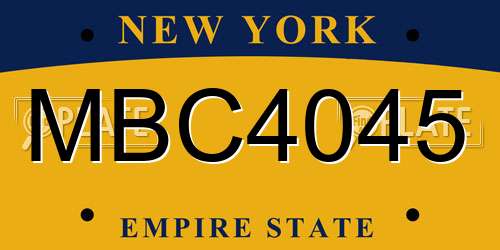 MBC4045 New York License Plate