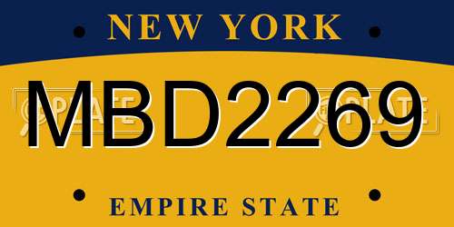 MBD2269 New York License Plate