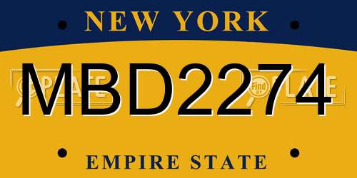 MBD2274 New York License Plate