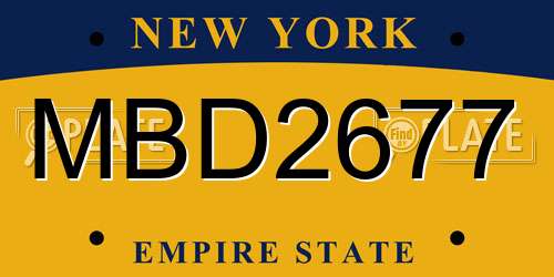 MBD2677 license plate in NY state