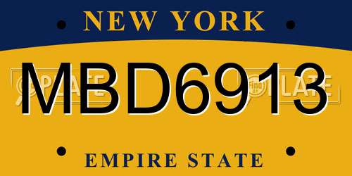 MBD6913 New York License Plate