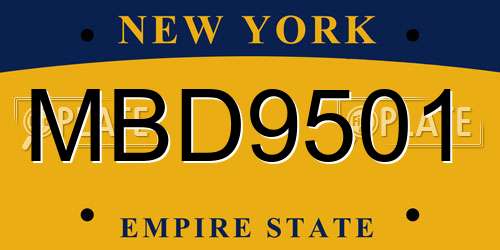MBD9501 New York License Plate