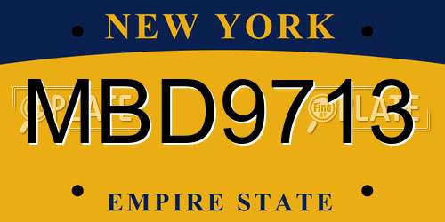 MBD9713 New York License Plate