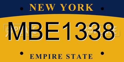 MBE1338 New York License Plate