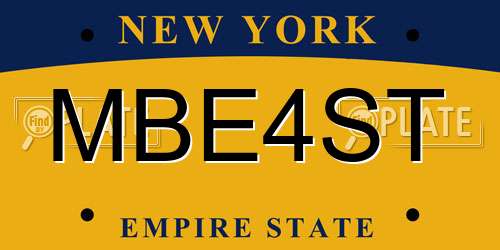 MBE4ST New York License Plate