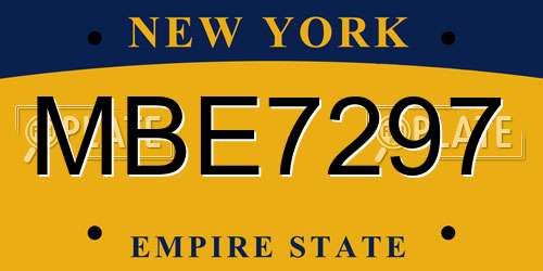 MBE7297 New York License Plate