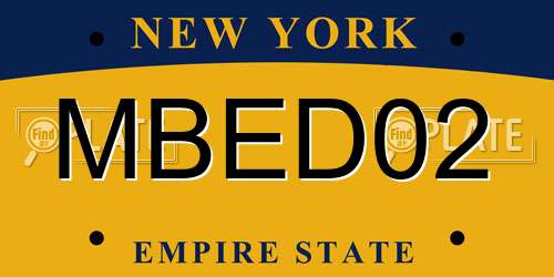 MBED02 New York License Plate