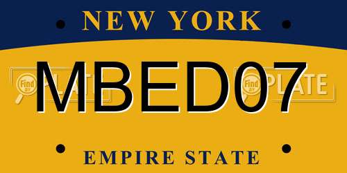 MBED07 New York License Plate