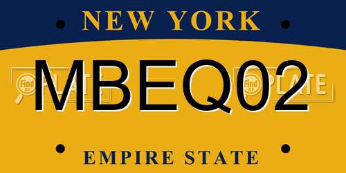 MBEQ02 New York License Plate