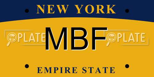 MBF New York License Plate