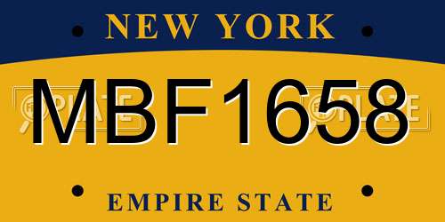 MBF1658 New York License Plate