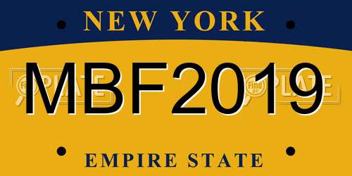 MBF2019 New York License Plate