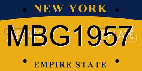 MBG1957 New York License Plate