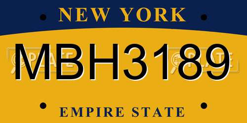 MBH3189 New York License Plate