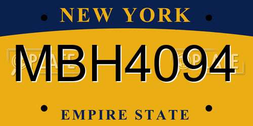 MBH4094 New York License Plate