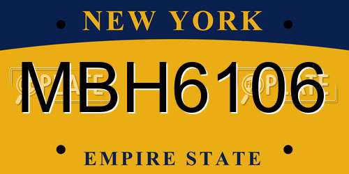 MBH6106 New York License Plate