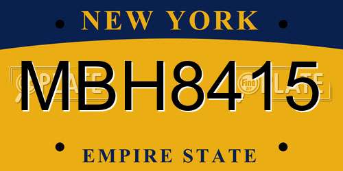 MBH8415 New York License Plate