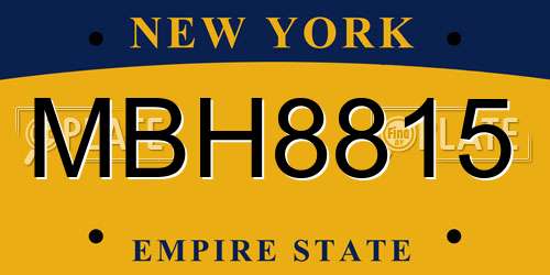 MBH8815 New York License Plate