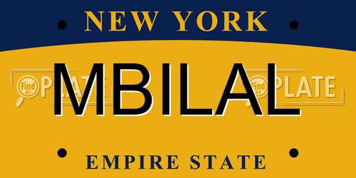 MBILAL New York License Plate