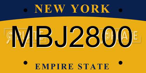 MBJ2800 New York License Plate