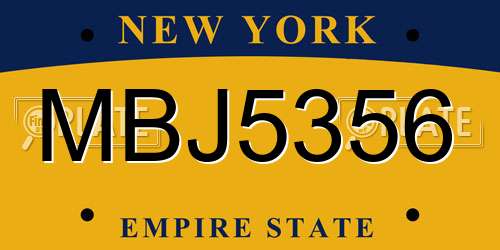 MBJ5356 New York License Plate