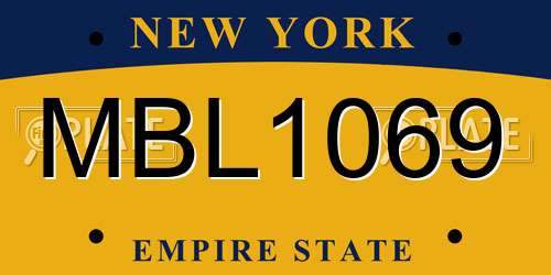 MBL1069 New York License Plate