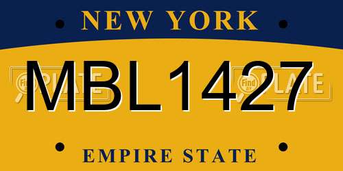 MBL1427 New York License Plate