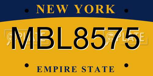 MBL8575 New York License Plate