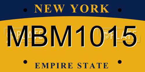 MBM1015 New York License Plate