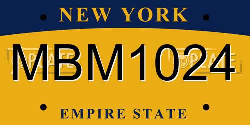MBM1024 New York License Plate