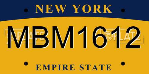 MBM1612 New York License Plate