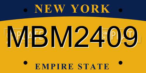 MBM2409 New York License Plate